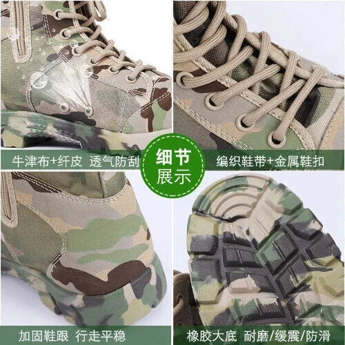 2023 Men's Boots Lace Up Outdoor Shoes Camo Tactical Boots HOT 07FC0E-D4 - KOEEK