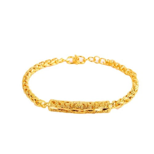 Lady's 24k Thai Baht Yellow Gold Plated Bangle Bracelet 07FC0E-D4 - KOEEK