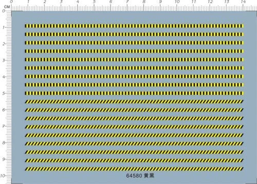 A6 10*14cm yellow black warning caution stripes Model markings Water Slide Decal 07FC0E-D4 - KOEEK