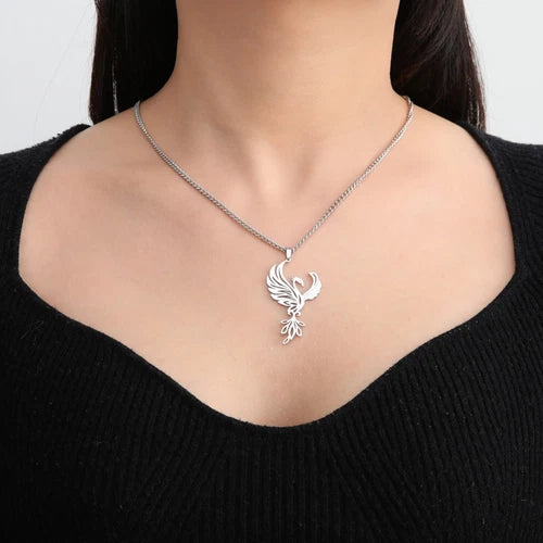 Phoenix Pendant Necklace Stainless Steel Amulet Jewelry Gift 07FC0E-D4 - KOEEK