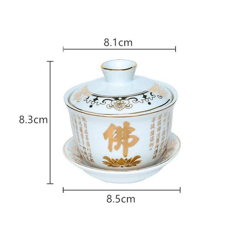Chinese Ceramics Teacup Buddha Hall Ornaments Home Bogu Frame Feng Shui 07FC0E-D4 - KOEEK