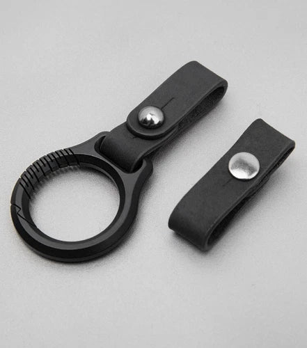 Titanium Alloy Leather Car Keychain Portable Key Ring Waist HangingPendantEDC 07FC0E-D4 - KOEEK