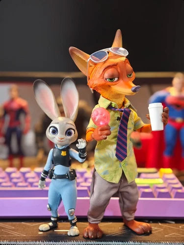 GONG X Zootopia Cartoon Action Figure Toy Gift Judy and Nick Wilde Set GONG - KOEEK