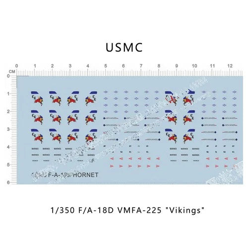 1/350 F/A-18D Hornet VMFA-225 Vikings Boxer LHD-4 Carrier aircraft Water Decal 07FC0E-D4 - KOEEK