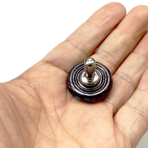 EDC Titanium Damascus Spinning Top Multicolor Desktop Fidget Toy High End Gift 07FC0E-D4 - KOEEK