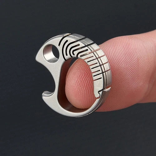 Outdoor Mini Titanium Key chain Carabiner Opener Travel Size Hanging Buckle EDC 07FC0E-D4 - KOEEK