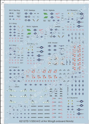 1/350 A/C of Air Wing8 onboard Nimitz Fighter Model Markings Water Slide Decal 07FC0E-D4 - KOEEK