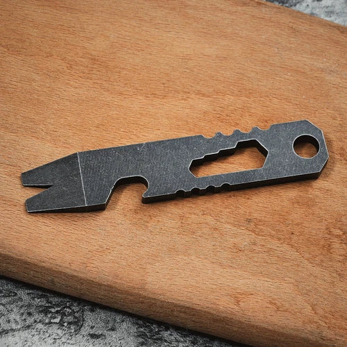 EDC Stainless Steel Pocket Multi Tools Pry Bar Crowbar Wrench Opener Keychain 07FC0E-D4 - KOEEK