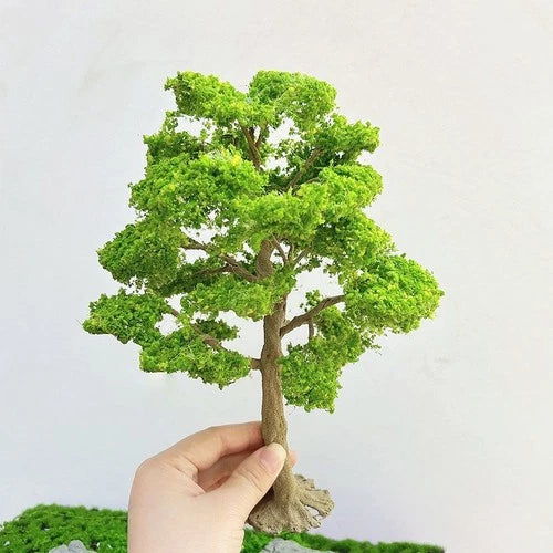 15cm Artificial Spring Green Wire Tree Miniature Landscape Model Craft Materials 07FC0E-D4 - KOEEK