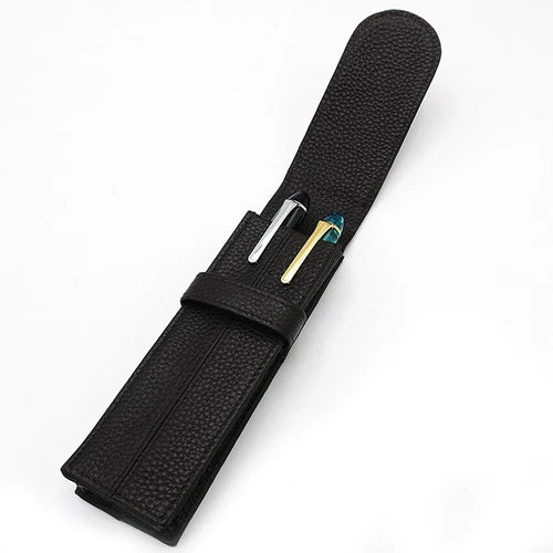 Leather Fountain Pen Case 2 Pen Holder Case Pouch 07FC0E-D4 - KOEEK