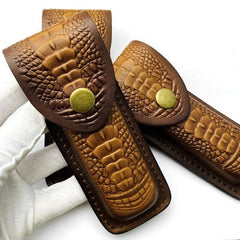 Hot HAND MADE PURE COW LEATHER SHEATH FOR 5" FOLDING KNIFE & OTHER EDC TOOLS 07FC0E-D4 - KOEEK
