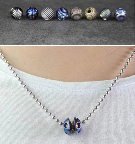 1  Titanium Alloy Lanyard Paracord Necklace Bracelet Beads DIY Cord Pendants 07FC0E-D4 - KOEEK