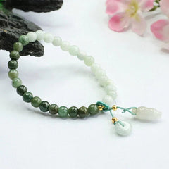 1pc Green Jade Jadeite Women Peace Beads Bracelet 07FC0E-D4 - KOEEK