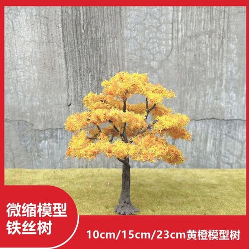 Autumn Wire Tree Model with Base DIY Diorama Military Scenery Orange Yellow 07FC0E-D4 - KOEEK