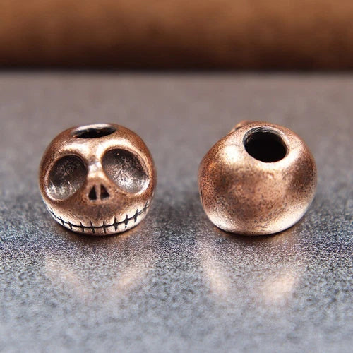 Punk Pumpkin Skull Head Brass Knife Bead Lanyard Pendant EDC Paracord DIY 07FC0E-D4 - KOEEK