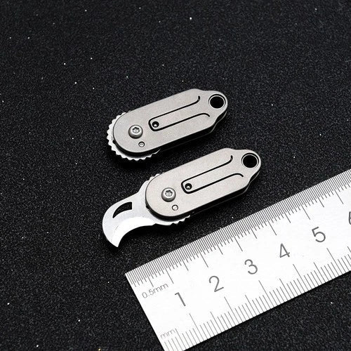 Mini Pocket Titanium Folding Knife Cutter EDC Outdoor Camping Tool Keychain Gift 07FC0E-D4 - KOEEK