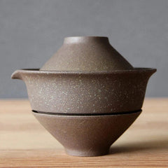 4.33"IN Pottery Teapot Kettle Gaiwan Tea Cup Tea Set Tea Ceremony Home Decor 07FC0E-D4 - KOEEK