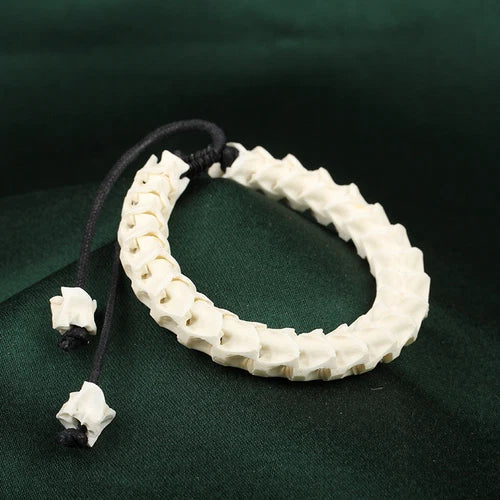 Natural  Snake Spine Bone Skeleton Vertebrata Bracelet Jewelry 07FC0E-D4 - KOEEK