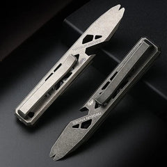TWOSUN Titanium Alloy Hollow Out Pry Bar Crowbar Opener Pocket EDC Multi Tools 07FC0E-D4 - KOEEK