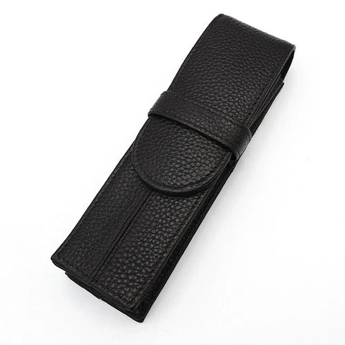 Leather Fountain Pen Case 2 Pen Holder Case Pouch 07FC0E-D4 - KOEEK