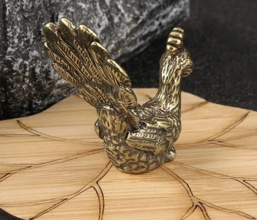 Tabletop Figurine Brass Peacock Animal Statue Small Sculpture Home Decor Gifts 07FC0E-D4 - KOEEK