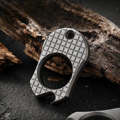 1pcs EDC Titanium Bottle Opener Keychain Necklace Pendant Outdoor Multi Tool 07FC0E-D4 - KOEEK