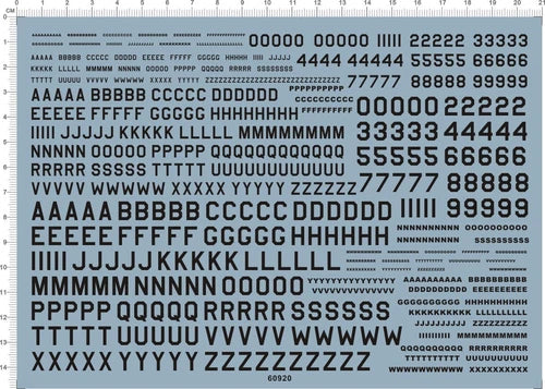 US ARMY 1-8mm Numbers 0-9 Character Uppercase Letter A-Z Water Slide Decal Black 07FC0E-D4 - KOEEK