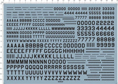 US ARMY 1-8mm Numbers 0-9 Character Uppercase Letter A-Z Water Slide Decal Black 07FC0E-D4 - KOEEK
