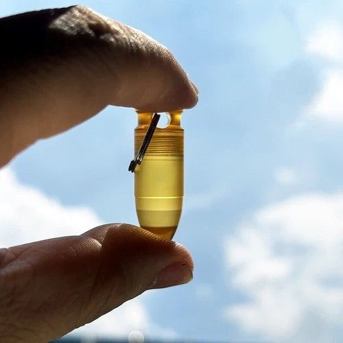 PEI Titanium Waterproof Pill Holder Case Organizer Container Keychain EDC Gift 07FC0E-D4 - KOEEK