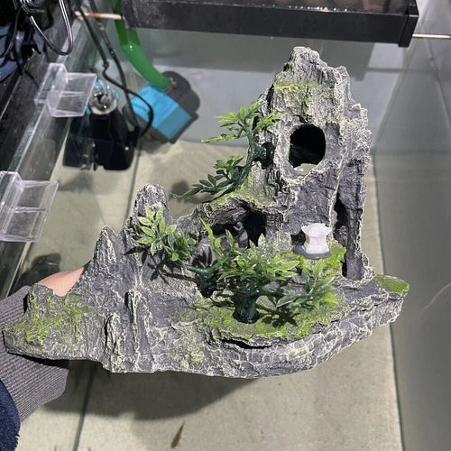 Aquarium Fish Tank Ornament Decoration Mountain Hiding Fish Tank Cave Mountain 07FC0E-D4 - KOEEK