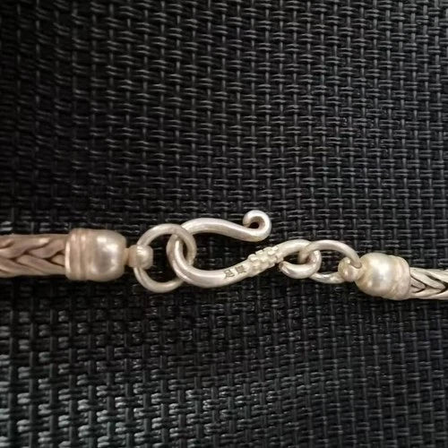 Vintage Tibetan Silver Necklace Braided Ethnic Chinese Antique Jewelry Gift 07FC0E-D4 - KOEEK