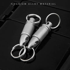 Hot Titanium Insert Buckle Gimbal Ring Portable Double Keychain Tool Pendant EDC 07FC0E-D4 - KOEEK