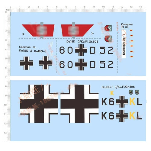 1/72 German Dornier Do 18G-1 406 1940 18 D2 506 1938 Seaplane Water Slide Decal 07FC0E-D4 - KOEEK