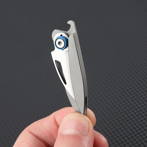 Mini Titanium Foldable Blade Knife Opener Outdoor Camping Pocket EDC Keychain 07FC0E-D4 - KOEEK