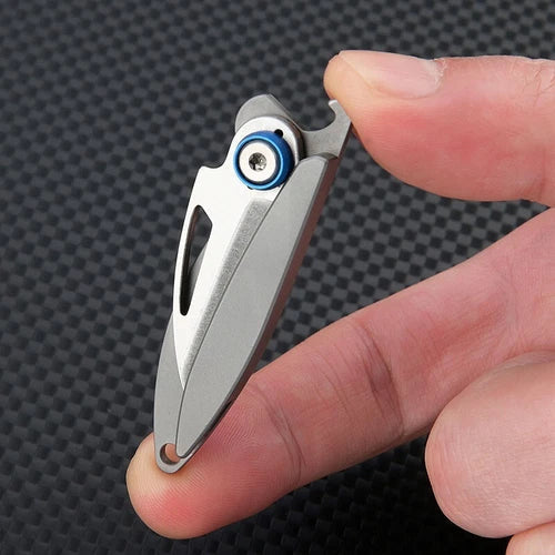Mini Titanium Foldable Blade Knife Opener Outdoor Camping Pocket EDC Keychain 07FC0E-D4 - KOEEK