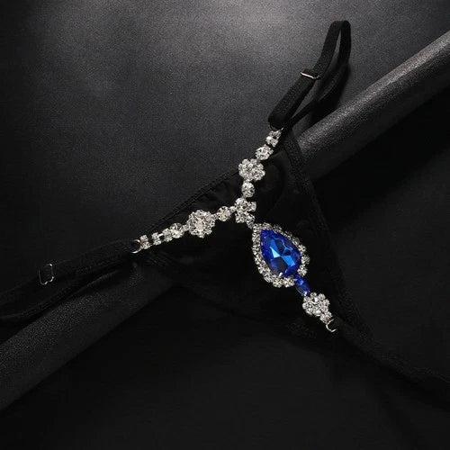 Rhinestone Bikini Body Chain Women Lingerie Underwear Teardrop Jewelry Accessory 07FC0E-D4 - KOEEK