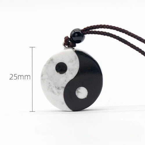 Tai Chi Pendant Chinese Gifts Fashion Luxury Black White Carved Necklace 07FC0E-D4 - KOEEK