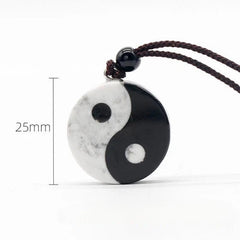 Tai Chi Pendant Chinese Gifts Fashion Luxury Black White Carved Necklace 07FC0E-D4 - KOEEK