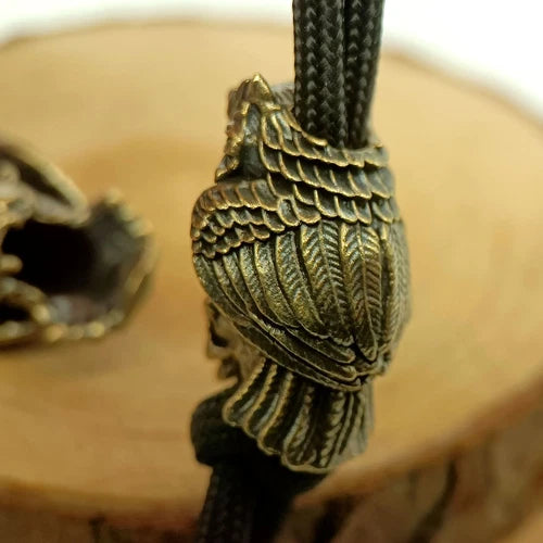 Owl & Skull Brass Bead Parachute Cord Knife Lanyard Pendant DIY Accessories 07FC0E-D4 - KOEEK