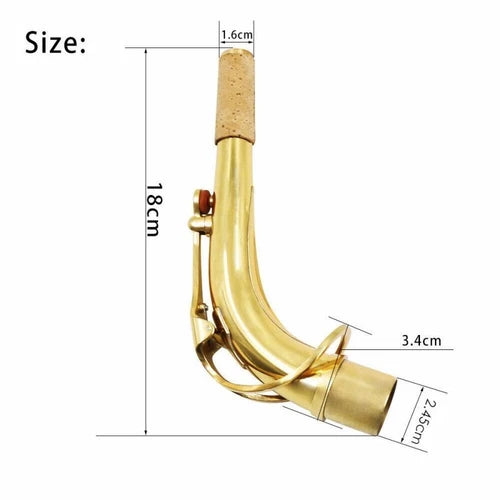 24.5mm Alto Saxophone Sax Bend Neck Brass Material Sax Replacement Part 07FC0E-D4 - KOEEK