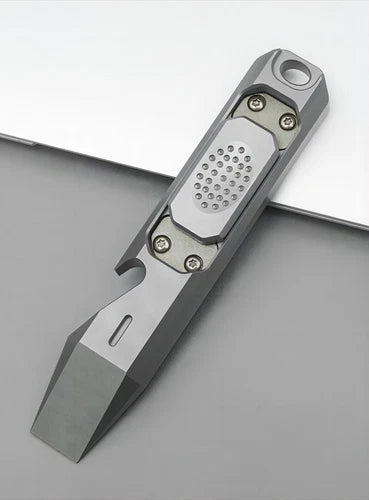 EDC Titanium Pry Bar Crowbar Bottle Opener Fidget Slider Toy Pocket Multi Tool 07FC0E-D4 - KOEEK