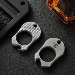 1pcs EDC Titanium Bottle Opener Keychain Necklace Pendant Outdoor Multi Tool 07FC0E-D4 - KOEEK