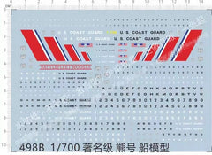 1/700 US Coast Guard Characters Numbers Insignia Ship Markings Water Decal 07FC0E-D4 - KOEEK