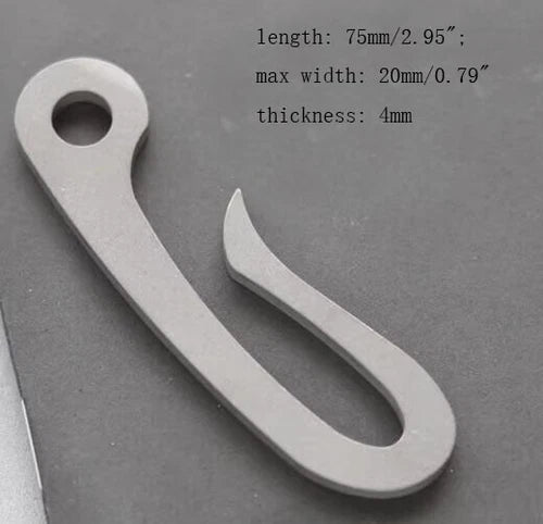 1 PC Small Titanium Alloy Hook EDC Keychain Pendant Portable Multi Tools 07FC0E-D4 - KOEEK