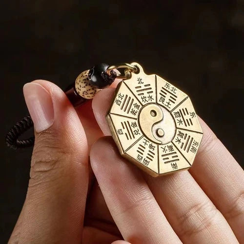 Five Elements Bagua Fu Yin Yang Talisman Pendant Mascot Keychain 07FC0E-D4 - KOEEK