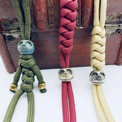 Pumpkin Lanyard Bead Skull Paracord Knife Beads Solid Brass EDC Pendant Tool 07FC0E-D4 - KOEEK