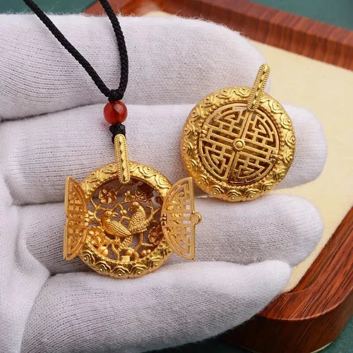 Chinese Gold Color Hollowed-out  Pendant Necklace Necklace Jewelry 07FC0E-D4 - KOEEK