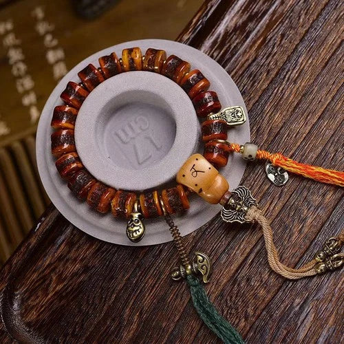 11.5*9mm Natural Tibetan Style Bead Bracelet Handmade 07FC0E-D4 - KOEEK