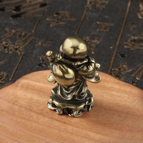 Solid Brass Buddha Figurine Small Statue Home Ornament Figurines Collectibles 07FC0E-D4 - KOEEK