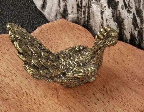 Tabletop Figurine Brass Peacock Animal Statue Small Sculpture Home Decor Gifts 07FC0E-D4 - KOEEK
